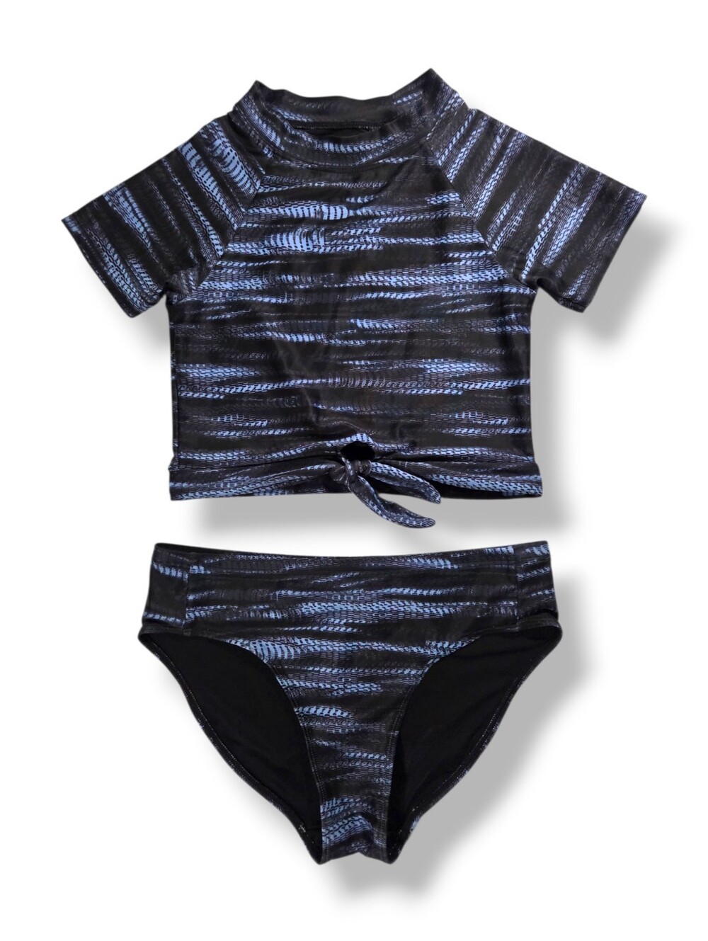 Z by Zella Girls Rash Guard Two Piece Swimsuit Set Tankini Swimwear Size 10
